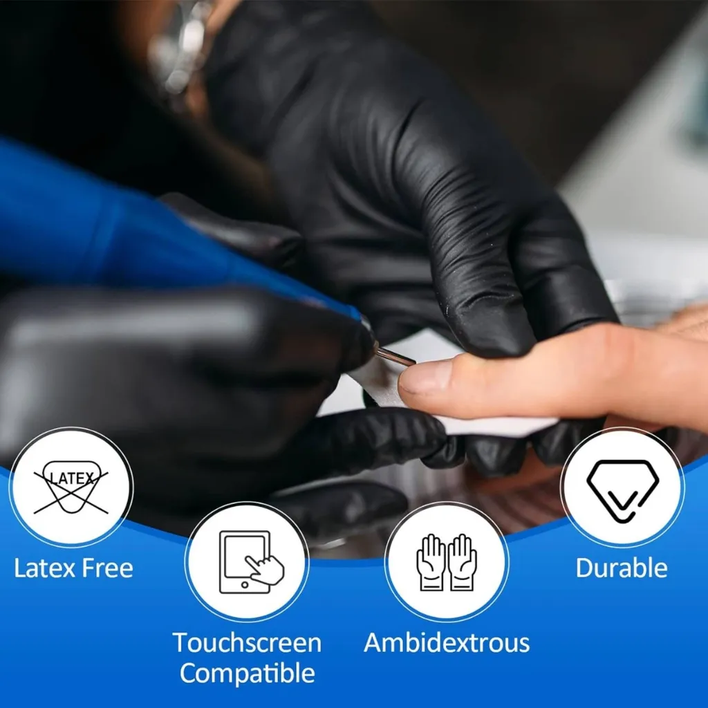 Guantes de nitrilo negro profesionales para uso médico y laboratorio.webp