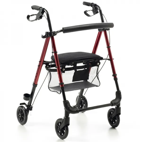 [RJ43001R] Andador de 4 Ruedas, Asiento y Freno Rojo Lumex