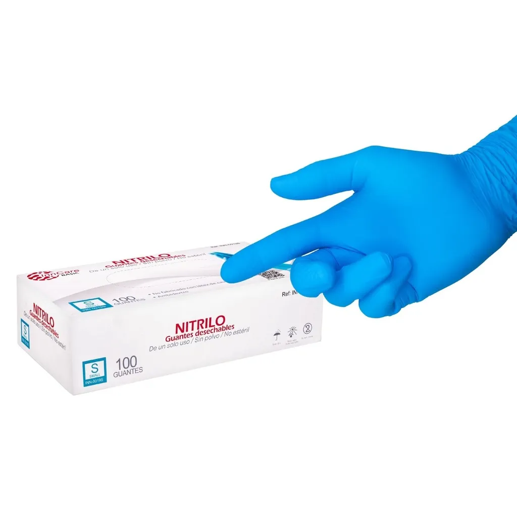 [INN-0011M] Guantes de Nitrilo Basic Azul InnCare (M) 100/1