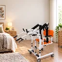 Silla de Transferencia Hidráulica 4 en 1 con Asiento Dividido 180°